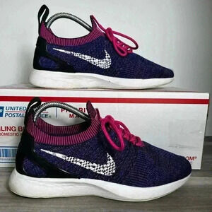 NikeID Flyknit Racer Air Zoom Running Shoes Womens 8 Blue Purple Light comfy